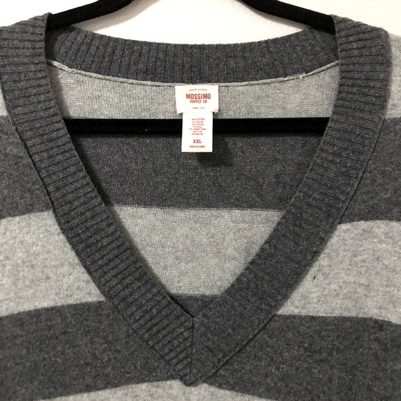 Mossimo Women’s Wool & Angora Striped V-Neck Super Cozy Sweater - Picture 4 of 7